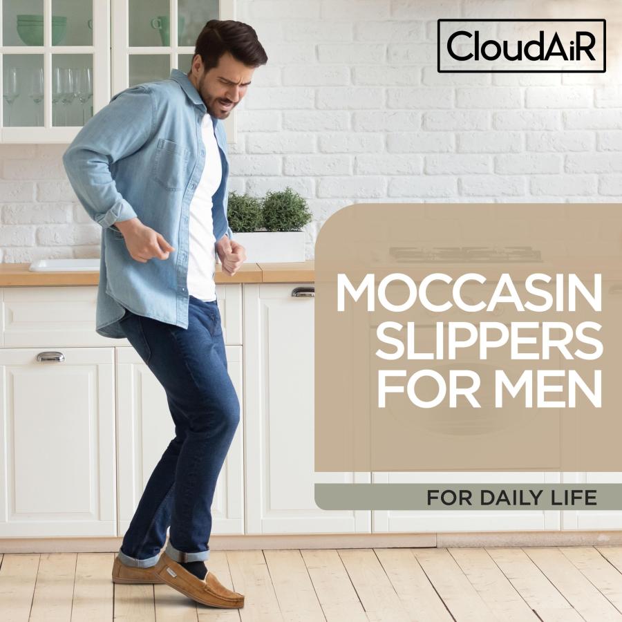 【並行輸入品】CLOUDAIR Men's Moccasin Slippers   Indoor Winter Slippers, Comfo_3