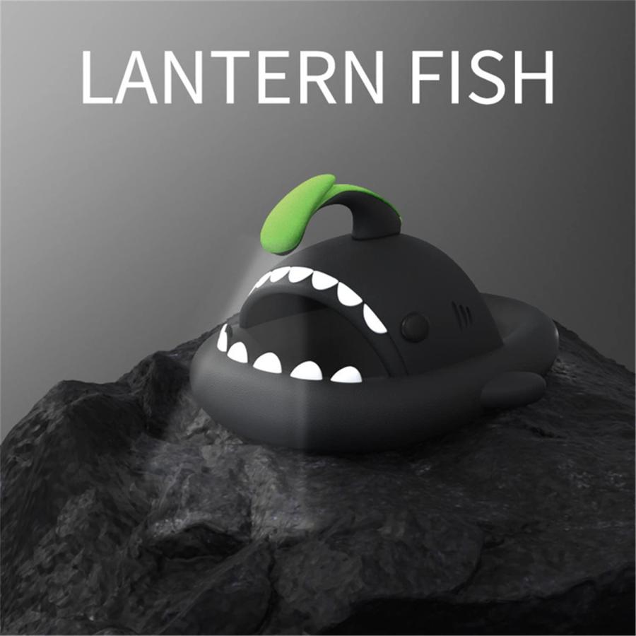 【並行輸入品】Angler Fish Slides   シャークスリッパ 暗闇で光る スーパーソフト 快適 静音 滑り止め, ダークグレー, 1_3