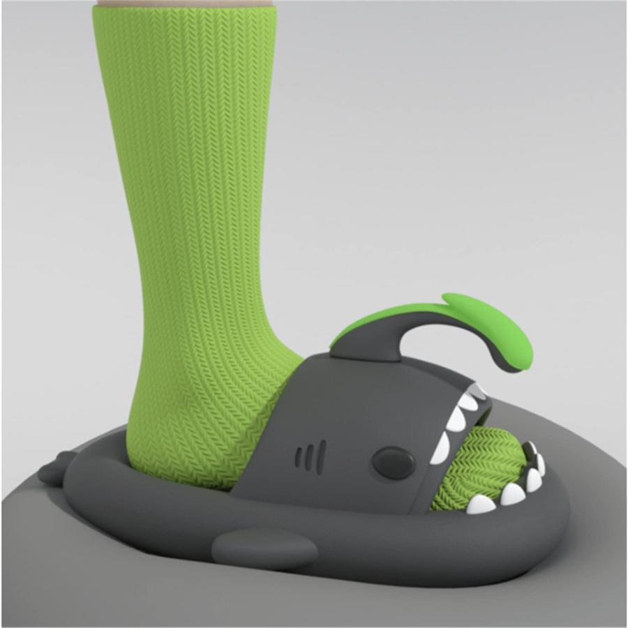 【並行輸入品】Angler Fish Slides   シャークスリッパ 暗闇で光る スーパーソフト 快適 静音 滑り止め, ダークグレー, 1_9
