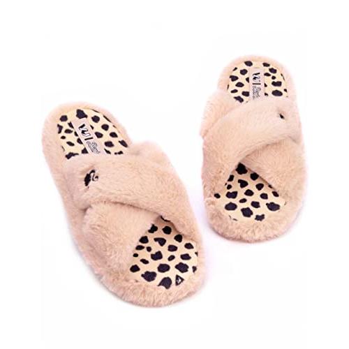 【並行輸入品】Barbie Womens Slippers Ladies Doll Fluffy Cross Strap House Slid_1
