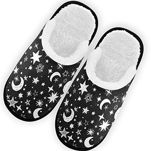 【並行輸入品】Glaphy Stars and Moon Slippers for Men, Memory Foam House Slippe_1