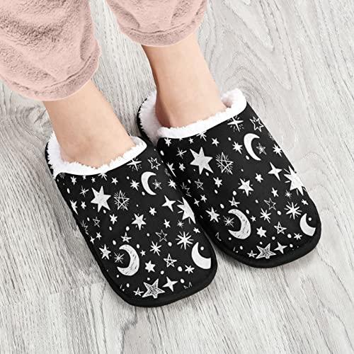 【並行輸入品】Glaphy Stars and Moon Slippers for Men, Memory Foam House Slippe_4