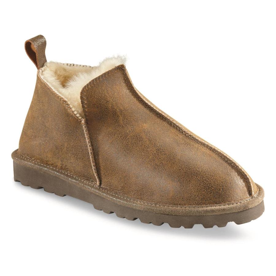 【並行輸入品】Guide Gear Double Face Shearling Mens Boot Slippers, Leather, Fuの画像