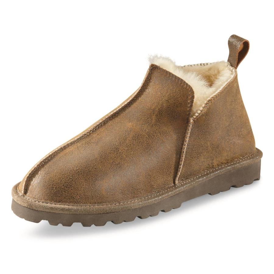【並行輸入品】Guide Gear Double Face Shearling Mens Boot Slippers, Leather, Fuの画像