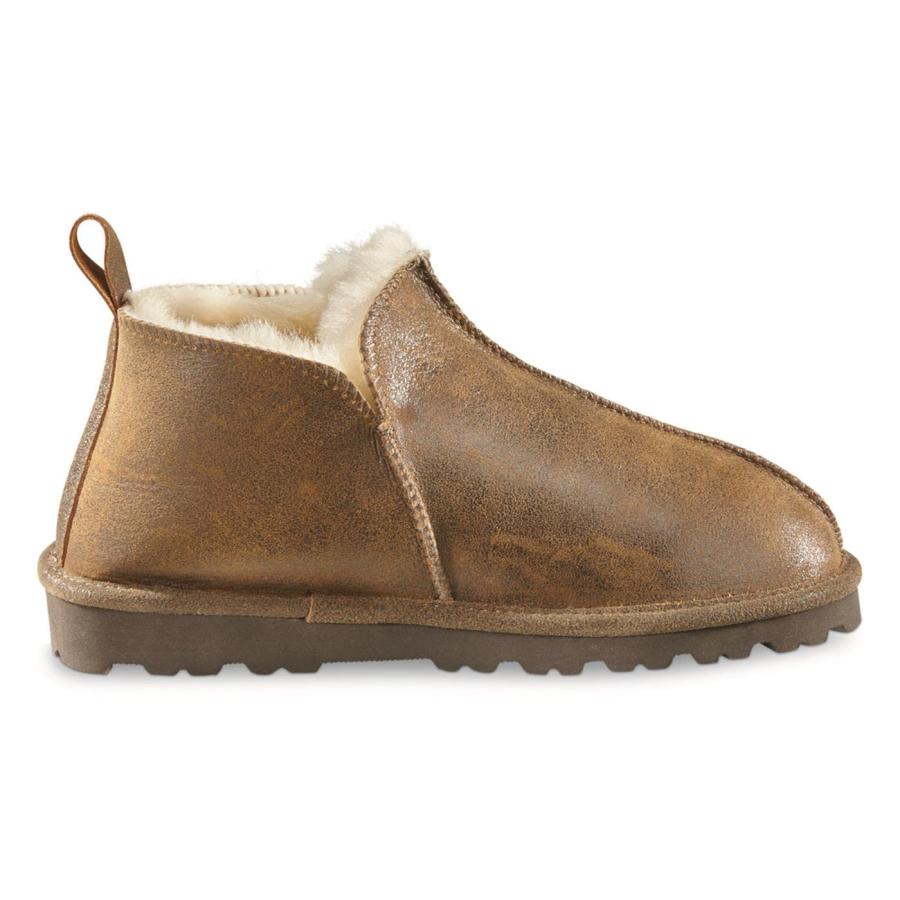 【並行輸入品】Guide Gear Double Face Shearling Mens Boot Slippers, Leather, Fuの画像