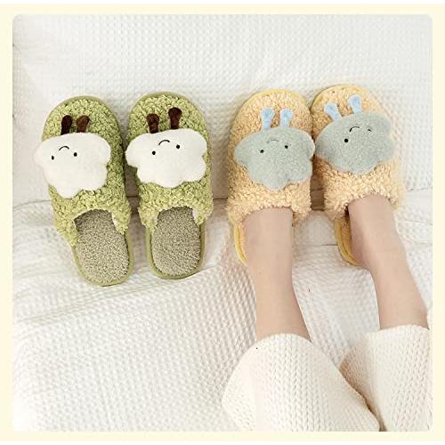 【並行輸入品】seemehappy Cute Cloud Womens Slippers Curly Fur Slippers Home Inの画像