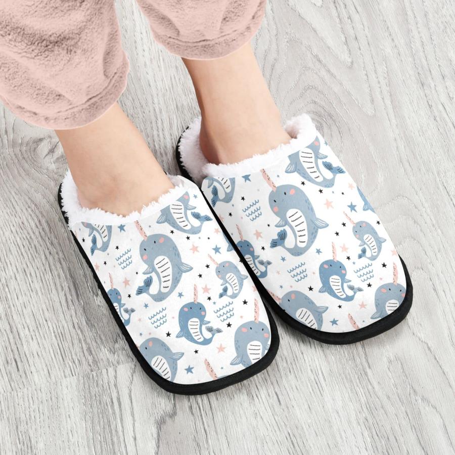 【並行輸入品】Boccsty Magic Narwhals Star Spa Slippers Whale Fish Animal Houseの画像