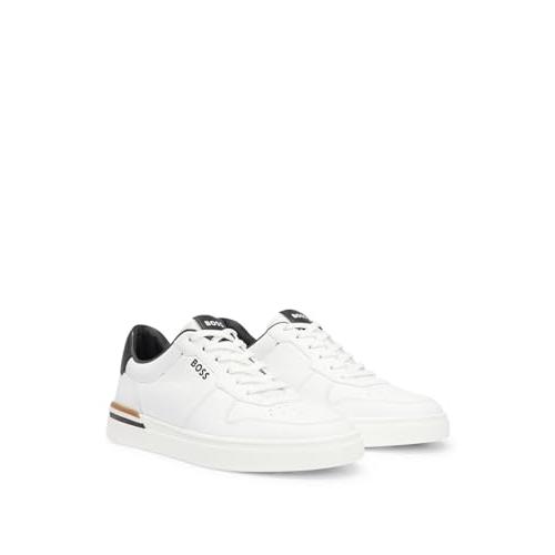 【並行輸入品】[ボス] シグネチャーストライプ レザー カップソール スニーカー メンズ 42 ホワイト BOSS Men's Modern Cの画像