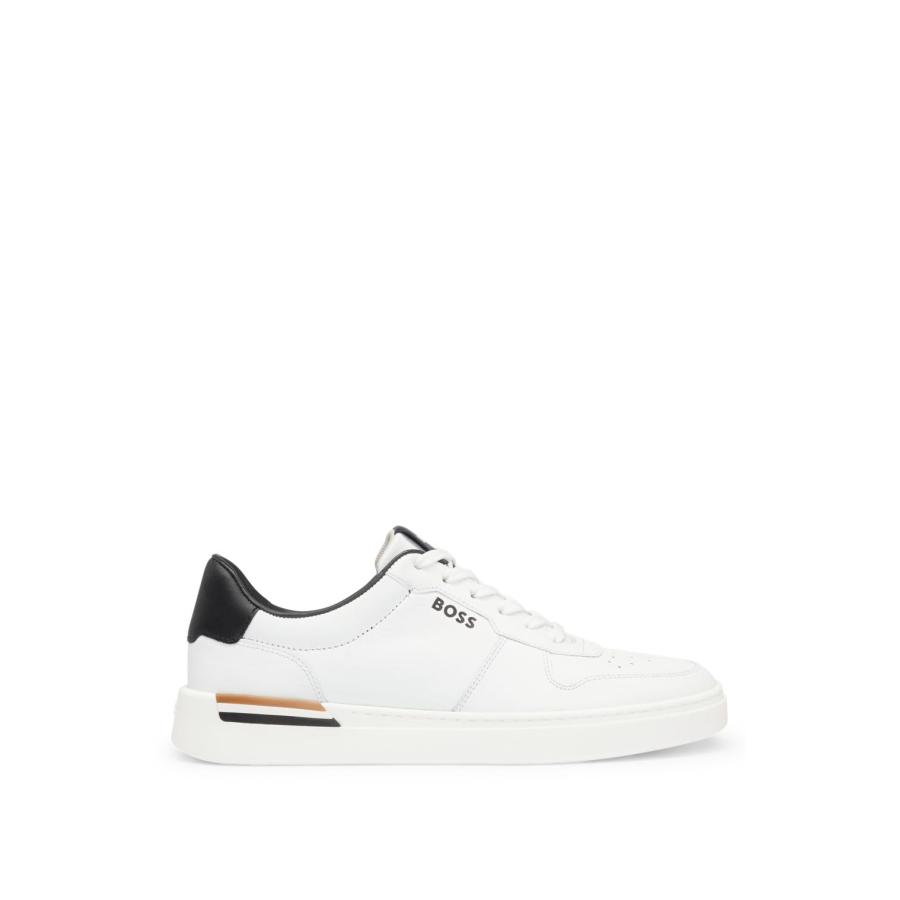 【並行輸入品】[ボス] シグネチャーストライプ レザー カップソール スニーカー メンズ 42 ホワイト BOSS Men's Modern Cの画像