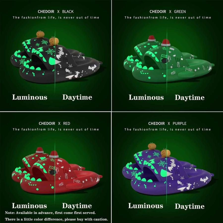 【並行輸入品】LELEBEAR Spooky Shark Slides Glow In The Dark For Men Women, Halの画像