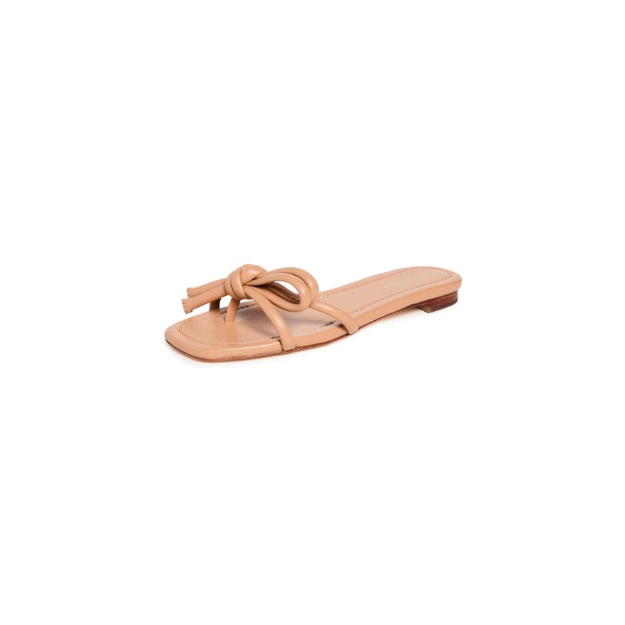 【並行輸入品】Loeffler Randall レディース Hadley レザー リボン フラットサンダル, デューン, 10 Loeffler