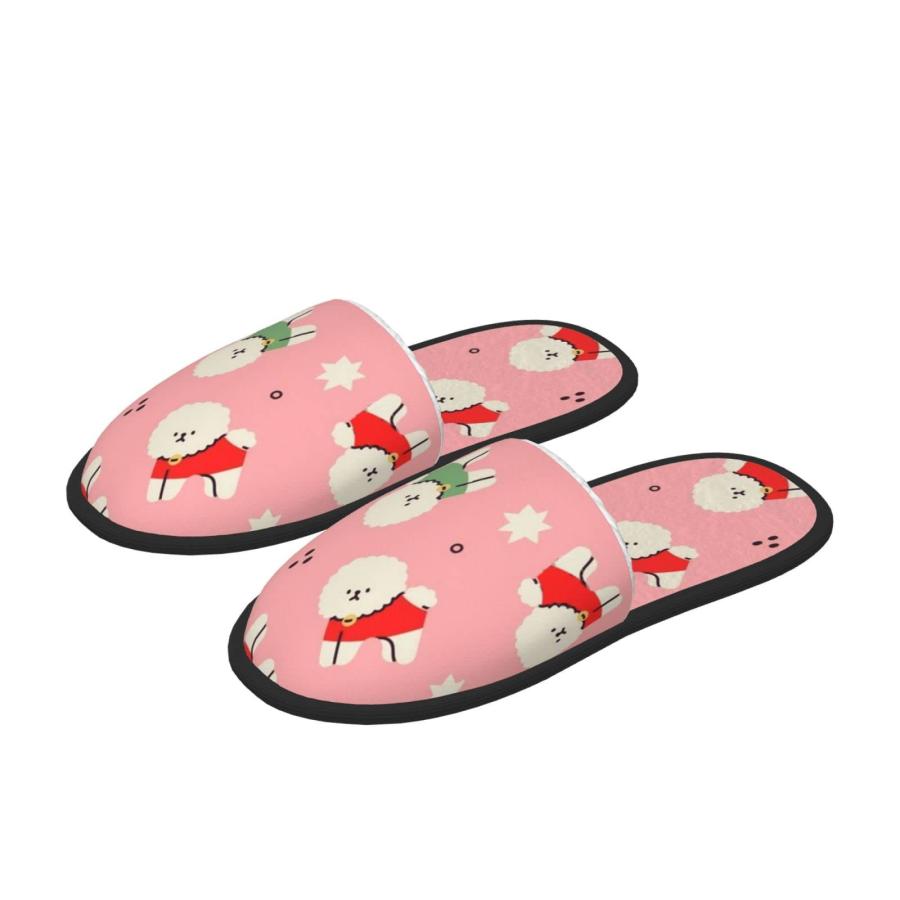 【並行輸入品】Warm Plush House Slippers Indoor Shoes Cute Dogs Bichon Frise Fuの画像