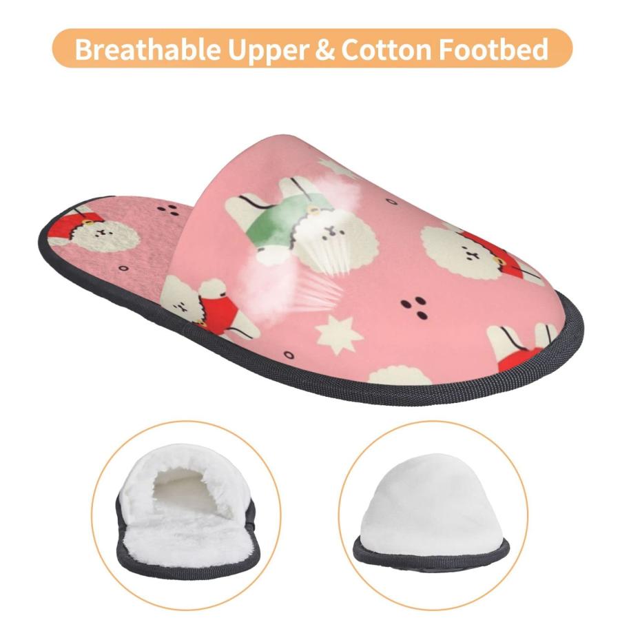 【並行輸入品】Warm Plush House Slippers Indoor Shoes Cute Dogs Bichon Frise Fuの画像