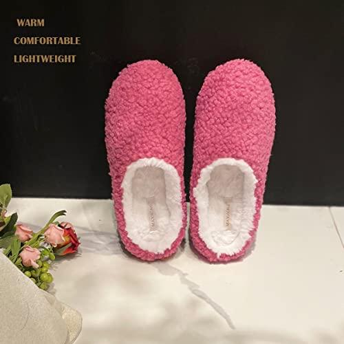 【並行輸入品】MAXHONG Slippers for Women Fuzzy Curly Memory Foam Indoor Slippe_4