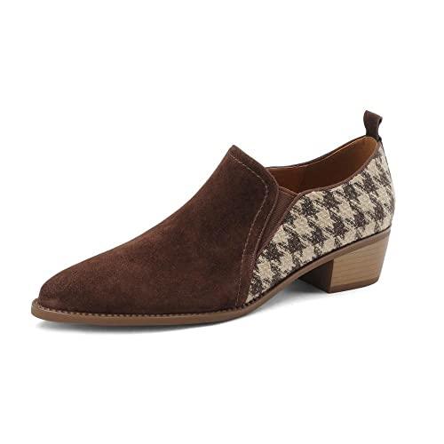 【並行輸入品】TinaCus Handmade Women's Patchwork Leather Assorted Color Pointe_1