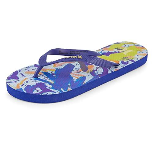 【並行輸入品】Hurley レディース プリント ビーチサンダル, ブルー抽象画, 10 Hurley WOMENS WATER COLOR F_1