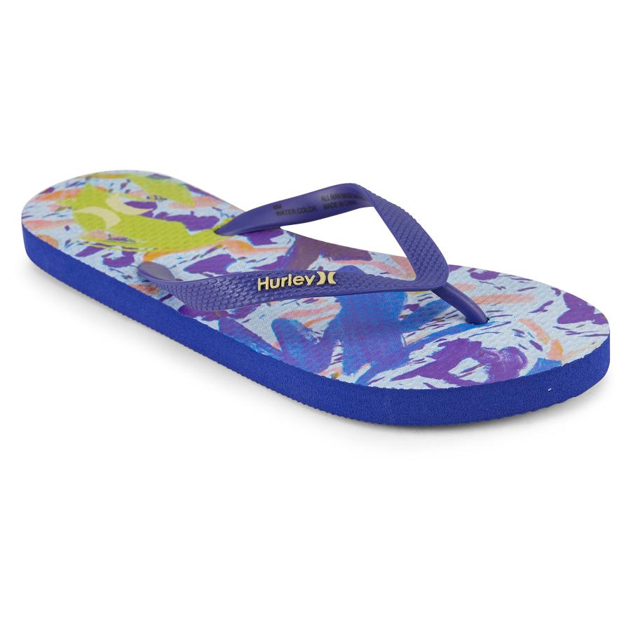【並行輸入品】Hurley レディース プリント ビーチサンダル, ブルー抽象画, 10 Hurley WOMENS WATER COLOR F_3