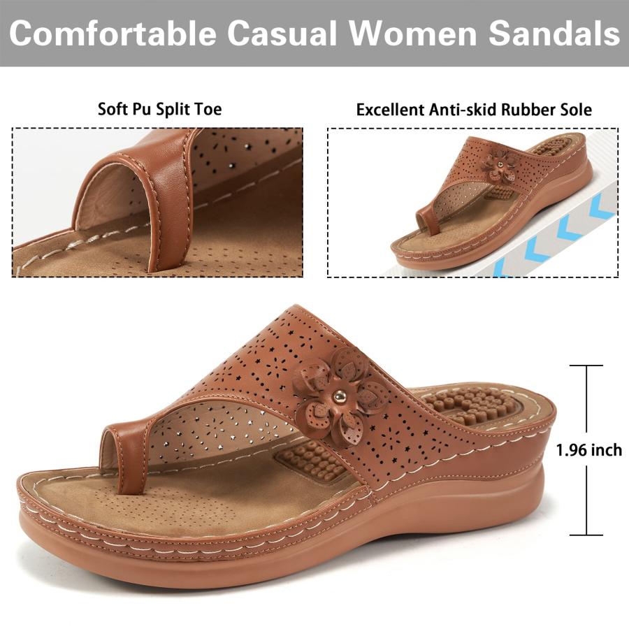 並行輸入品】Aomigoct Sandals for Women Wedge Shoes: Comfortable