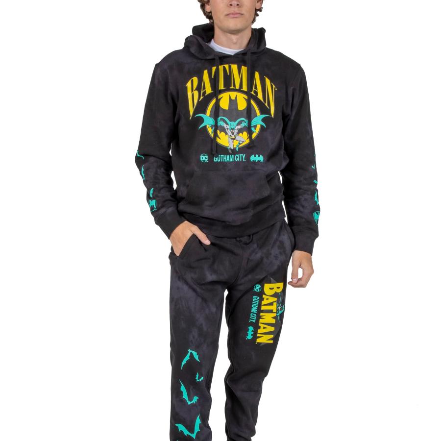 【並行輸入品】Bioworld Batman Gotham City Black Wash Men's Hoodie & Jogger Set_3