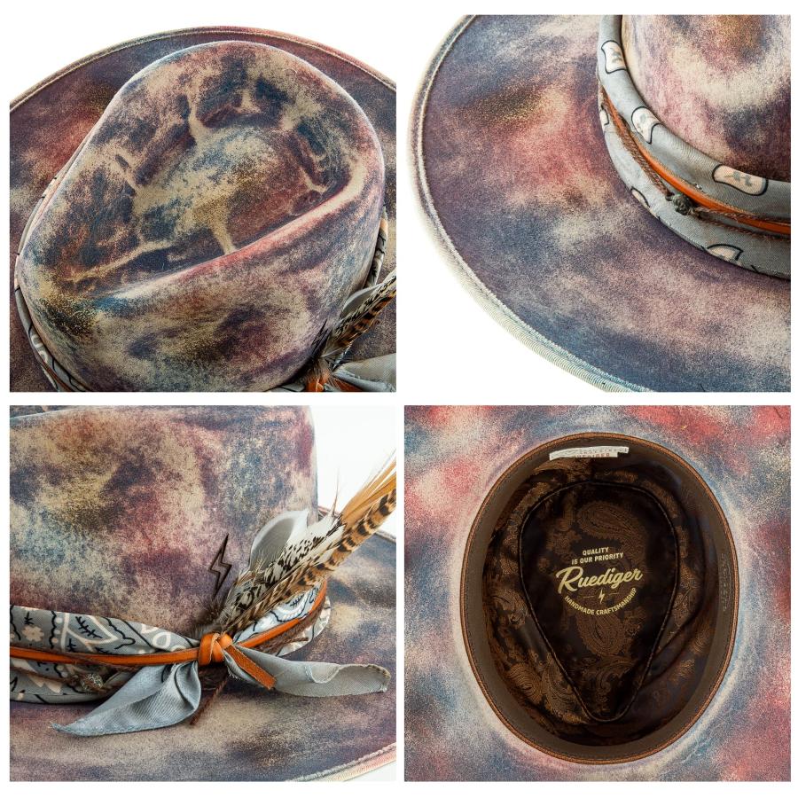 【並行輸入品】Vintage Wide Brim Straw Fedora Hat with Feathers for Men Women C_6