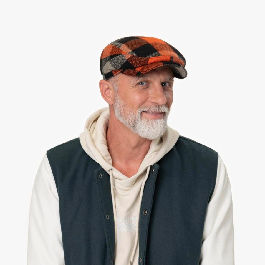【並行輸入品】Stetson Benvick Wool Check Flat Cap Men orange 7 1/4_3