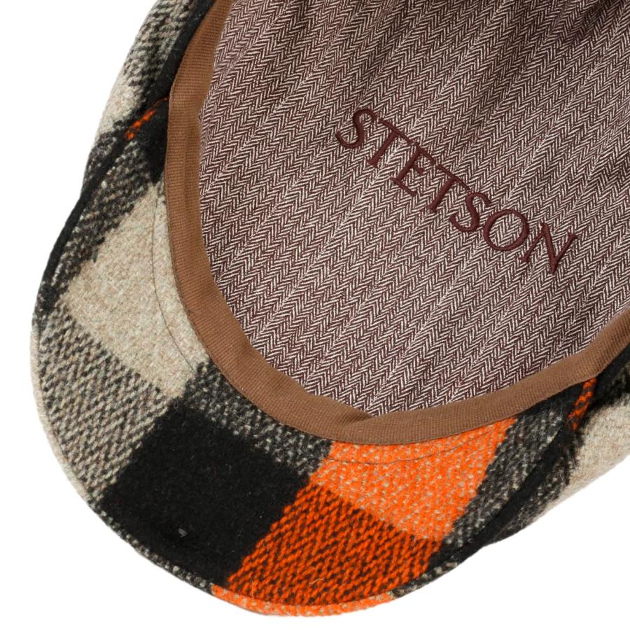 【並行輸入品】Stetson Benvick Wool Check Flat Cap Men orange 7 1/4_9