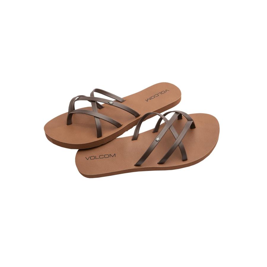 【並行輸入品】ボルコム ニュースクールII, ブラウン, 9 Volcom Women's School Flip Flop Sandal, B
