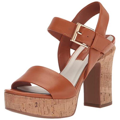 【並行輸入品】Franco Sarto レディース スカーレット プラットフォームサンダル ヒール, タンブラウンレザー。, 24.5 Franの画像
