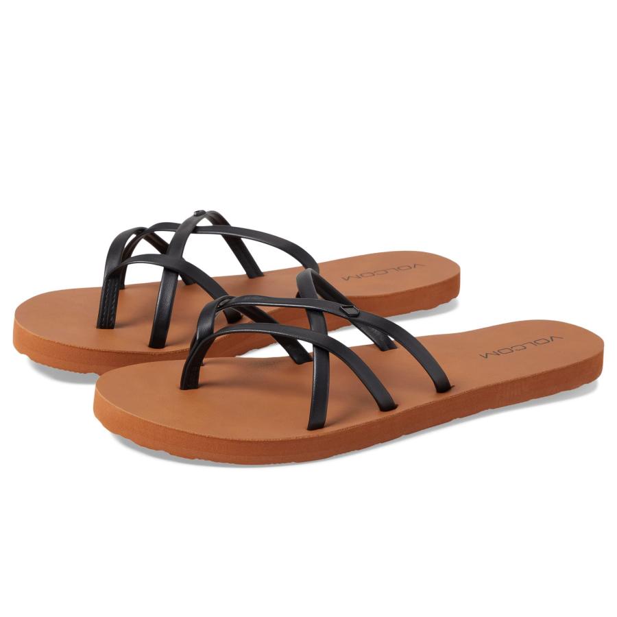 【並行輸入品】ボルコム ニュースクールII， ブラック， 10 Volcom Women's School Flip Flop Sandal，