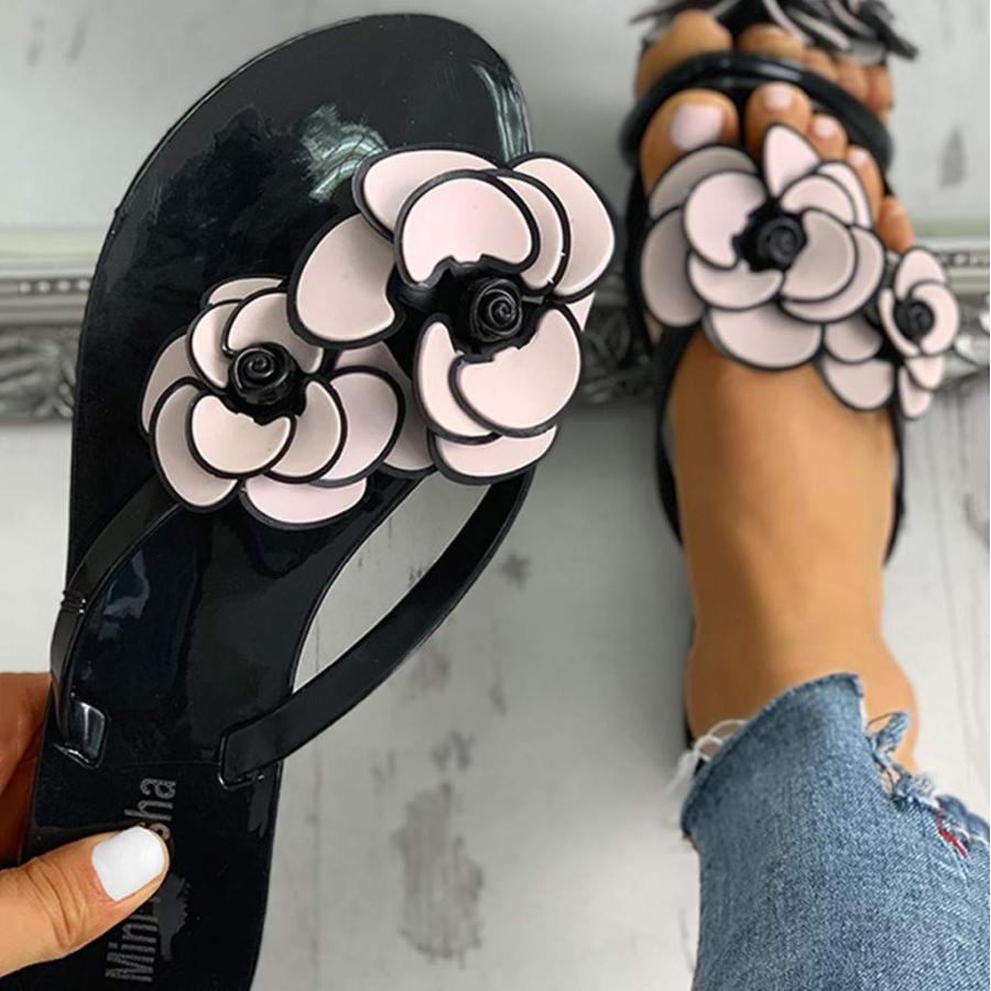 【並行輸入品】Sandals Women Dressy Summer Fashion Flip Flops Casual Floral Outの画像