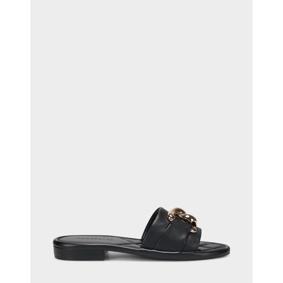 【並行輸入品】Aerosoles レディース ビッグ チェーン スライドスリッパ, ブラック, 6 Aerosoles Women's Bigの画像