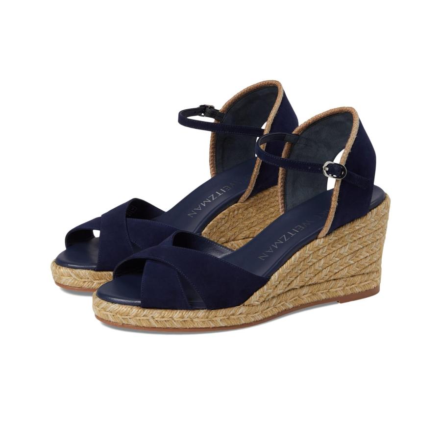 【並行輸入品】Stuart Weitzman レディース Mirela II ウェッジ エスパドリーユ, 素敵なブルー/ナチュラル。, 6 Stの画像