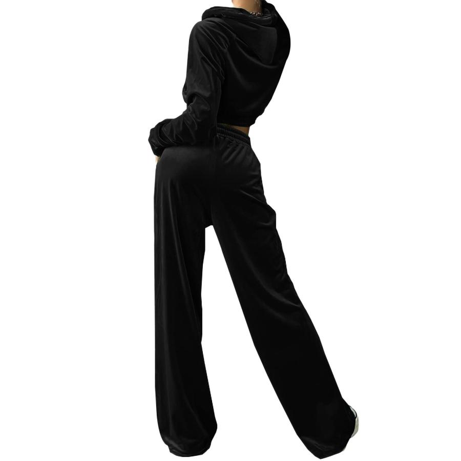 【並行輸入品】Yuemengxuan Women's Two Pieces Outfits Long Sleeve Zip Up Hoodie