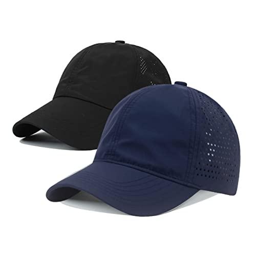 【並行輸入品】LITSSIN Quick Dry Fit Hats for Mens Athletic Fitted Cap 2 Packs，_1