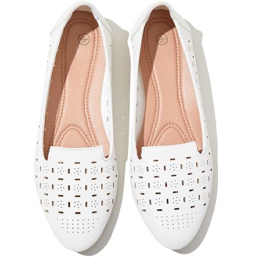 【並行輸入品】Rominz Women's Flats Shoes Comfortable Black PU Leather Ballet F_1