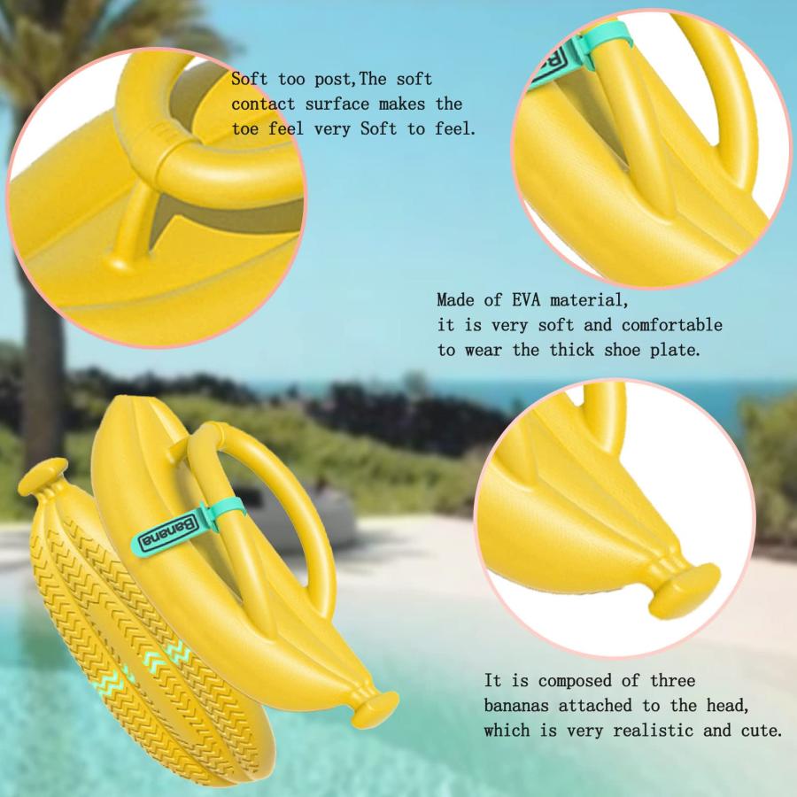 【並行輸入品】Muimray Flip Flops for Women Men Banana Flip Flops Soft Lightwei_9