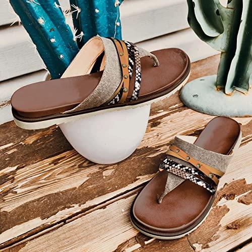 【並行輸入品】Rvidbe Flat Sandals for Women Gold, Sandals Women Heels, Flip Flの画像