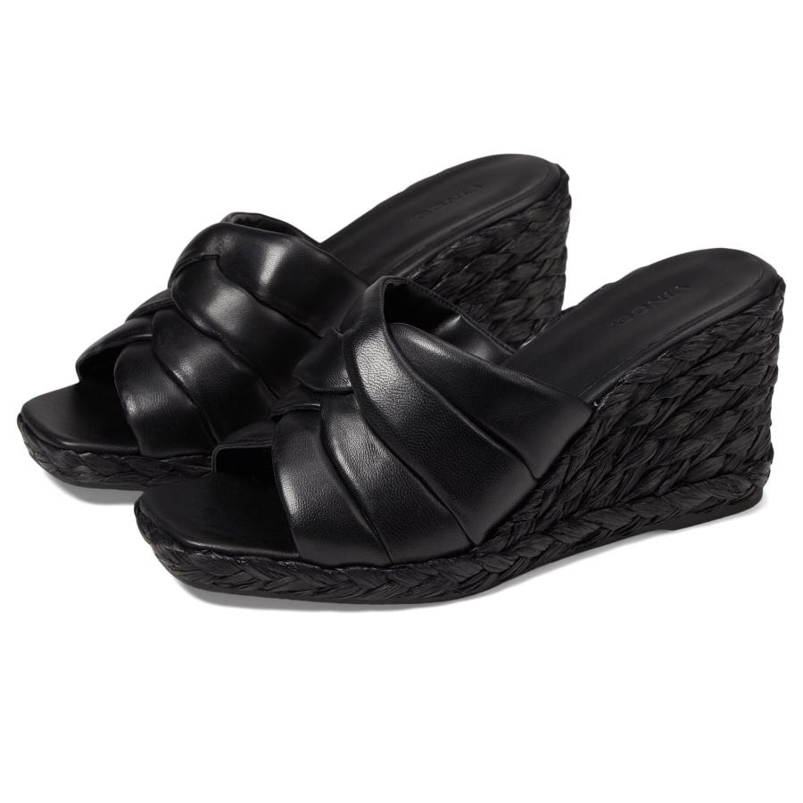 【並行輸入品】ヴィンス・ジリアン, ブラック, 7.5 Vince Womens Gillian Slide Espadrille Wedgeの画像