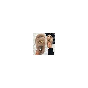 【並行輸入品】VAMPAR Fashion Khaki Designer Evil Eye Decor Women Slippers Furr_6