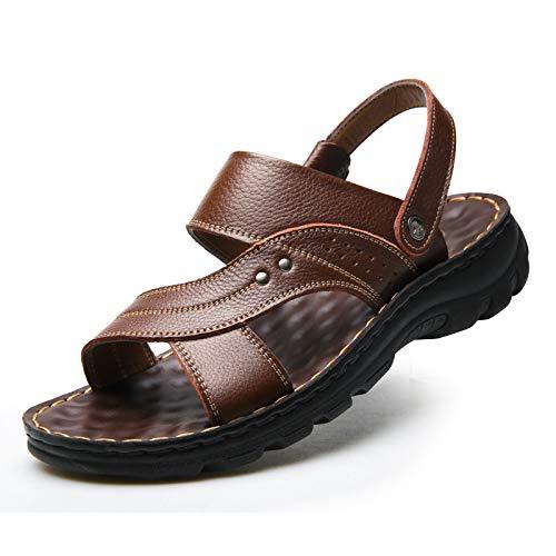 【並行輸入品】EGSUMAIL Men's Open Toe Adjustable Leather Sandals Outdoor Summe_2