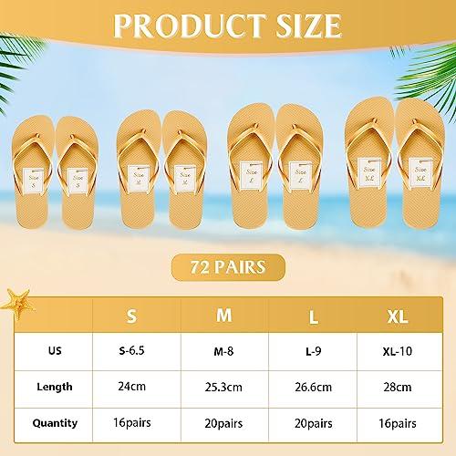 【並行輸入品】Unittype 72 Pairs Flip Flops Bulk for Wedding Party Guests Sandaの画像