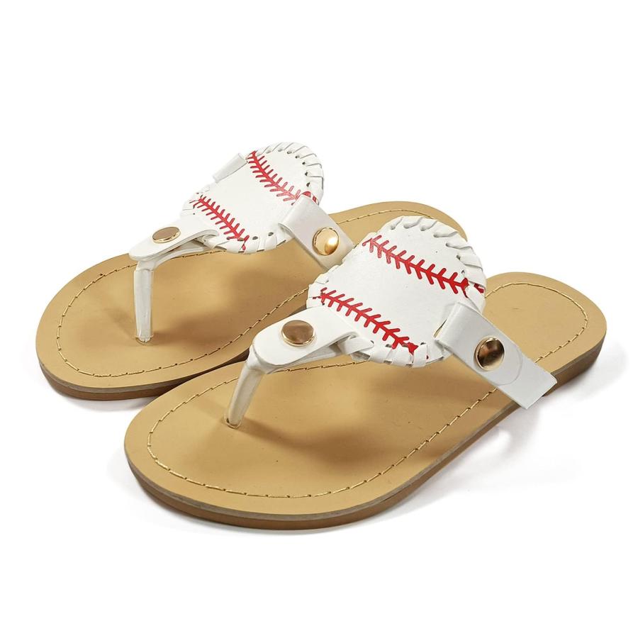【並行輸入品】Women Softball Printed Sandals Flip Flops Comfortable Outdoor Beの画像