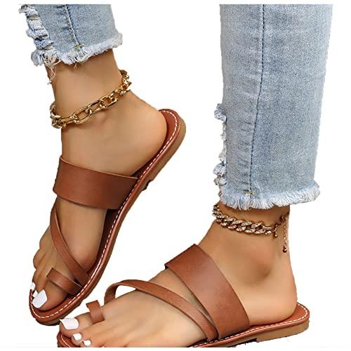 【並行輸入品】Sandals Women Orthotic Comfy Platform Sandal Ring Toe Leather Slの画像