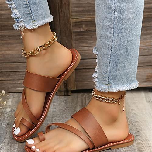 【並行輸入品】Sandals Women Orthotic Comfy Platform Sandal Ring Toe Leather Slの画像