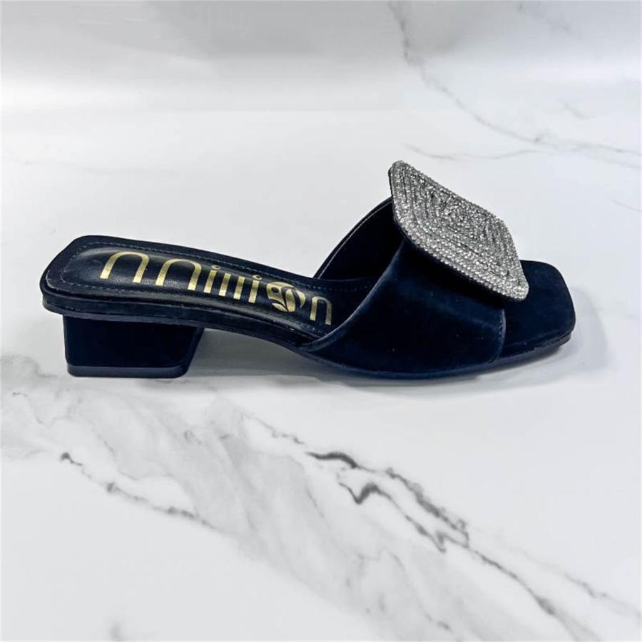 【並行輸入品】ORNVEION Women’s Bling Rhinestone Square Chunky Heel Sandals,Cryの画像