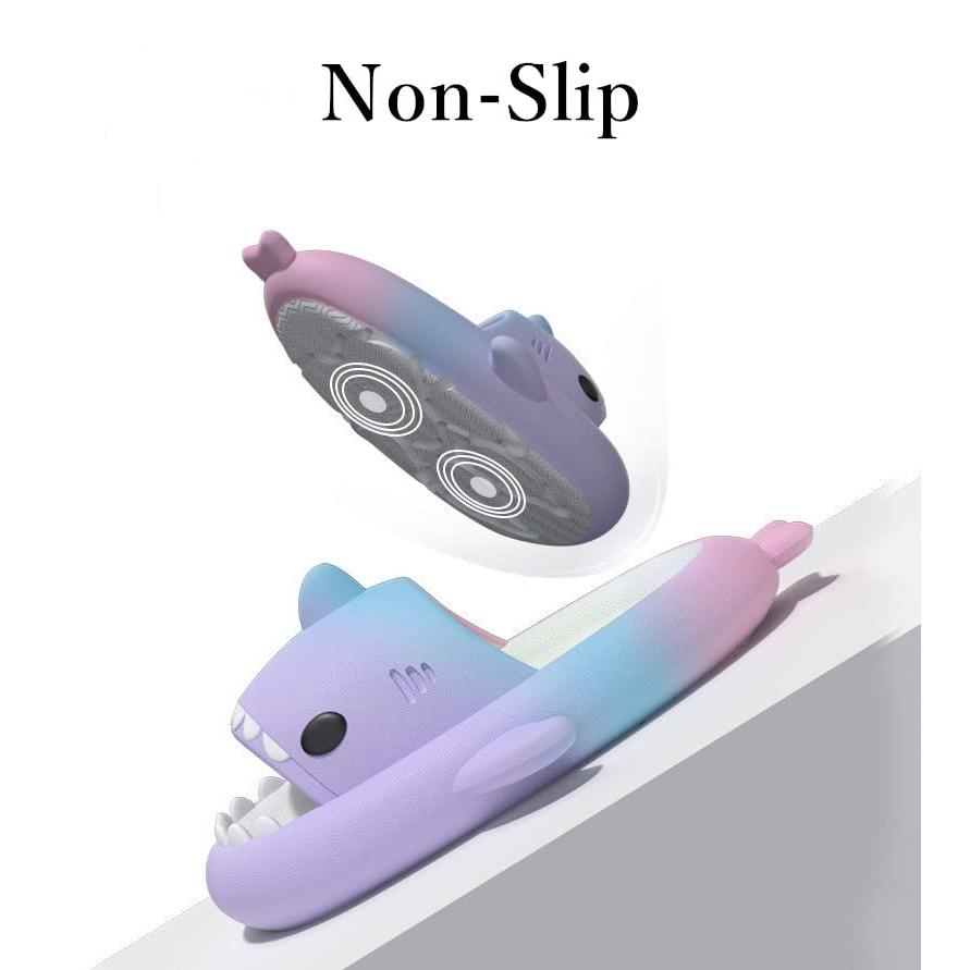 【並行輸入品】kaitesi Cute Gradation Shark Slippers Beach Shoes 4CM Thick Soft_5