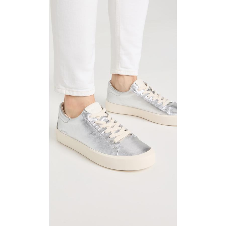 【並行輸入品】Vince レディース Gabi レースアップスニーカー， シルバーメタリックレザー。， 7.5 Vince Womens Gab_6