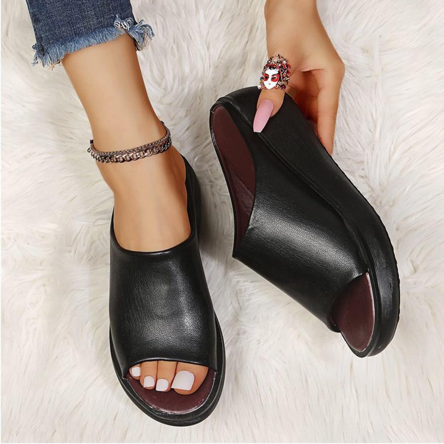 【並行輸入品】ORNVEION Women's Slip On Platform Wedge High Heel Sandals,Comfor_9
