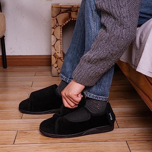 【並行輸入品】HomeTop Men's Adjustable Hook and Loop Memory Foam Diabetic Slip_4