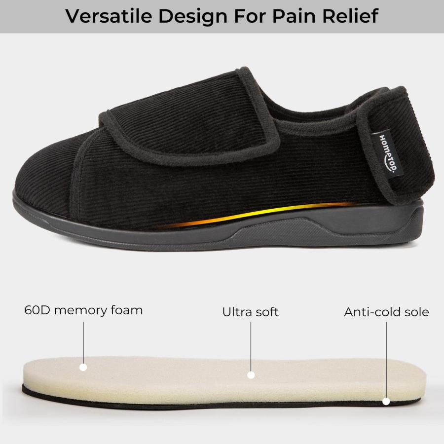 【並行輸入品】HomeTop Men's Adjustable Hook and Loop Memory Foam Diabetic Slip_9